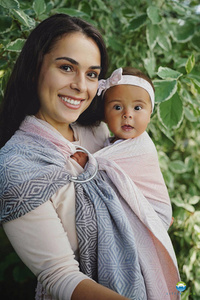 Bandolera de anillas Little Frog - Linen Foggy Cube - tamaño S  /2º grado