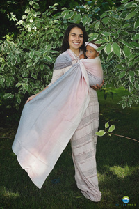 Ring sling Linen Foggy Cube - size S (1,7 m)