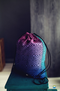 Drawstring Bag for wrap/sling -   Dark Aurora Cube