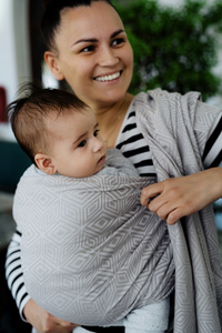 Fular tejido Little Frog - Grey Cube - talla 8