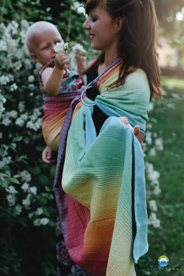 Ring Sling Lovely Linen Rainbow - taille M (2,1 m)/2 type