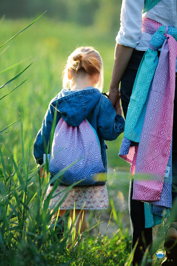 Drawstring Bag for wrap/sling -   Aurora Cube