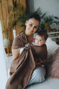 Ring Sling Tragetuch Pure Linen Bali Wood - Größe M (2m)