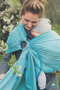 Ring sling Turquoise Herringbone - size M (2 m)