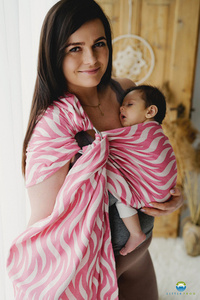 Little Frog jacquard ring sling - Fuchsia Waves - size M (2,1 m)