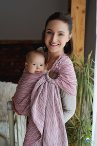Little Frog jacquard ring sling - Blushing Flames - size S (1,7 m)