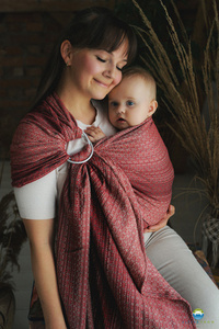 Little Frog jacquard ring sling - Lovely Passion - size M (2,1 m)