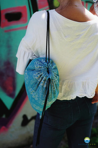 Drawstring Bag for wrap/sling -  Linen Boho