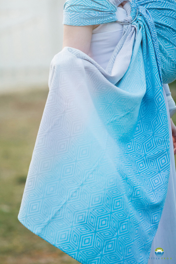 Little Frog jacquard ring sling - Sky Cube - size M (2,1 m)
