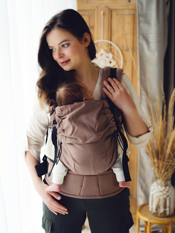 Mochila Portabebés Prime Linen Mocha/2ª clase