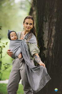 Ring sling Lovely Fog - size S (1,7m)